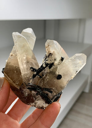 Smoky Citrine with Black Tourmaline - From Namibia