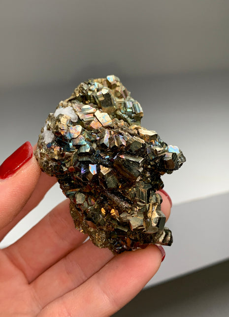 Pyrite Specimen with Rainbow Colors 🌈 - From Trepca Mine, Kosovo KOS010