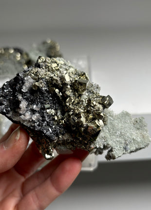 6 Pieces ! Lustrous Pyrite with Quartz Lot