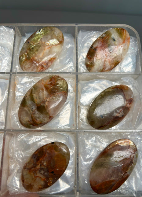 6 Piece Lot ! Golden Red Mica with Quartz