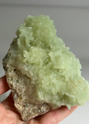 4 Pieces ! Druzy Apple Green Prehnite Lot - big size