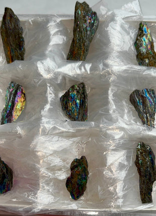 9 Pieces ! Iridescent Rainbow Hematite Lot. 1992 find