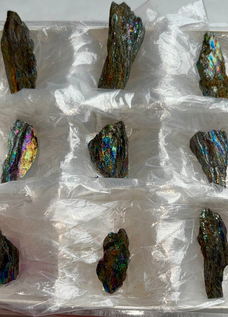 9 Pieces ! Iridescent Rainbow Hematite Lot. 1992 find