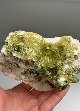 Wow ! Green Tourmaline Crystals Cluster
