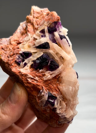 Unusual ! Purple Fluorite with Barite