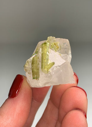 Green Tourmaline with Quartz