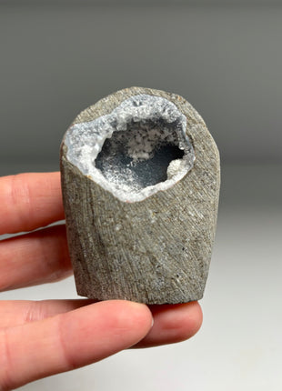 Blue Chalcedony with Okenite Geode