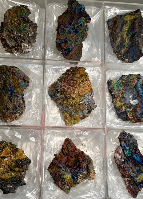 Very High Grade Rainbow Goethite Lot 🌈 From M. San Valentin, Spain 9 Pieces !
