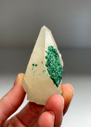 New find ! Calcite with Velvety Malachite from Congo