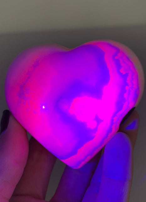 Pink Manganocalcite with Sphalerite Heart - From Peru