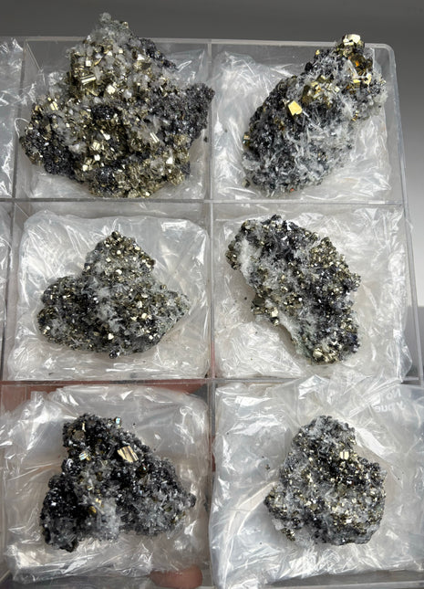 6 Pieces ! Lustrous Pyrite with Quartz Lot