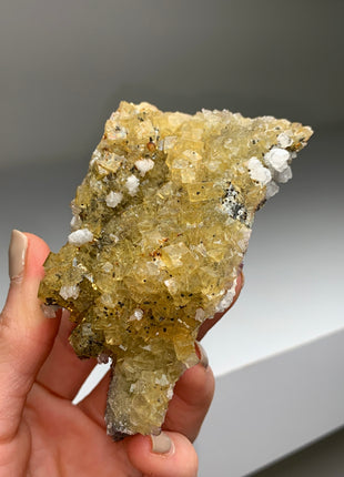 Cubic Yellow Fluorite with White Dolomite - From Spain
