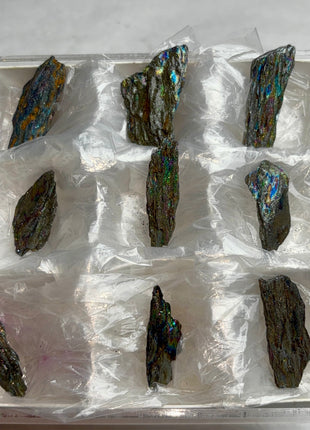 9 Pieces ! Iridescent Rainbow Hematite Lot. 1992 find