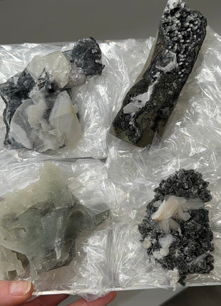 4 Pieces ! Druzy Blue Chalcedony Lot