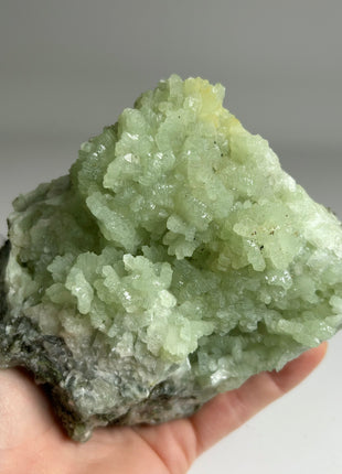 4 Pieces ! Druzy Apple Green Prehnite Lot - big size