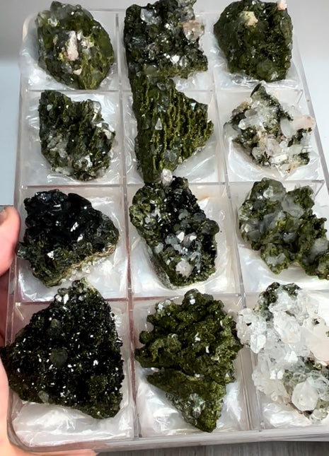 12 Pieces ! High Grade Green Epidote with Quartz Lot