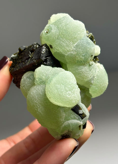 Green Prehnite with Epidote - From Mali