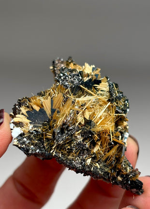 Golden Rutile with Hematite