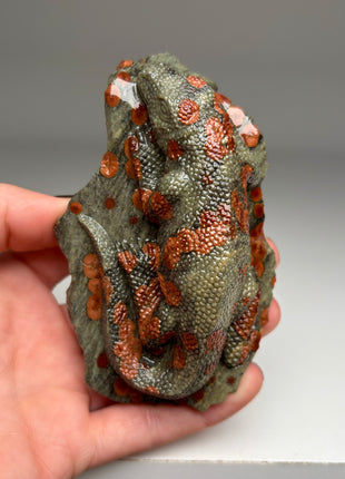 Amazing Spotted Jasper Lizard Sculpture