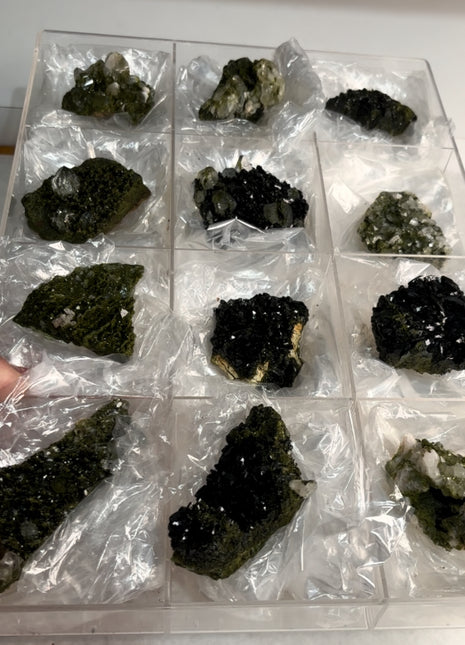 12 Pieces ! High Grade Green Epidote with Quartz Lot