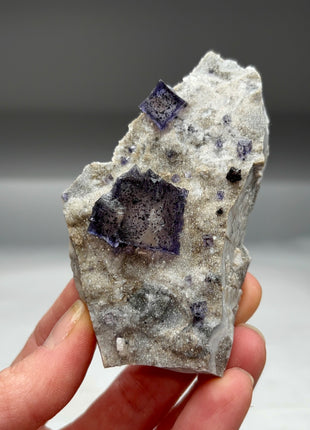 Blurple Fluorite on Quartz Collection # 421