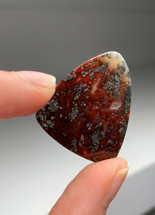 New ! Red Agate with Marcasite Flower