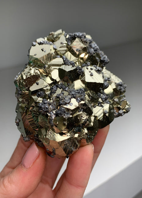 Lustrous Pyrite with Sphalerite ! From Huanzala, Peru