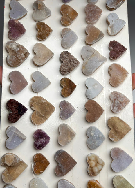 44 Piece Lot ! Druzy Hearts , Great Variety