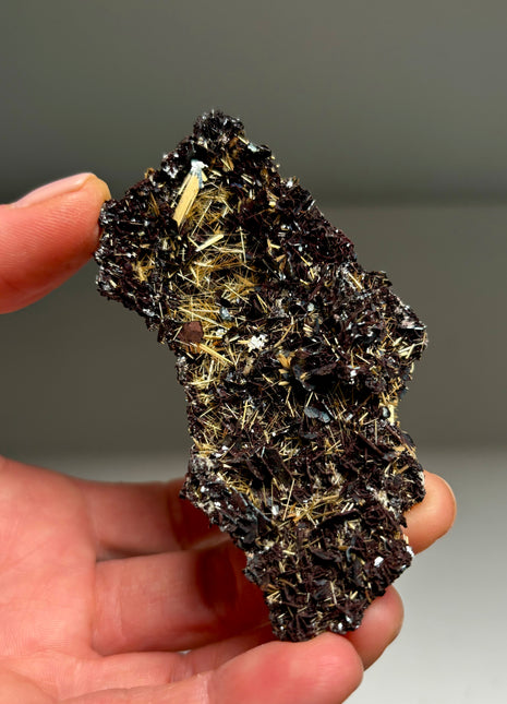 Golden Rutile with Hematite