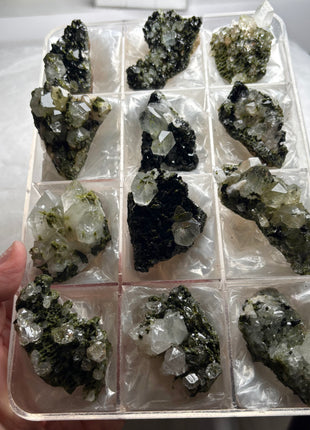 12 Pieces ! High Grade Green Epidote with Quartz Lot