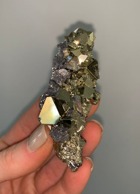 Octahedral Pyrite from Huanzala, Peru