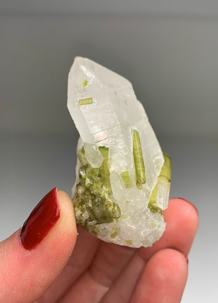 Green Tourmaline with Quartz