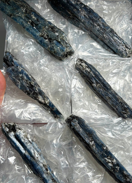 XL Size Blue Kyanite with Mica - From Zambia - 6 Pieces