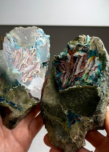 Stunning  ! Native Copper with Chrysocolla Pair