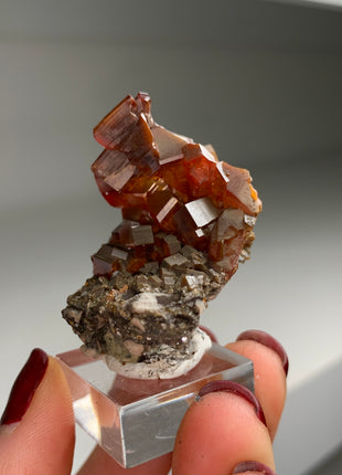 Red Vanadinite with Big Crystals