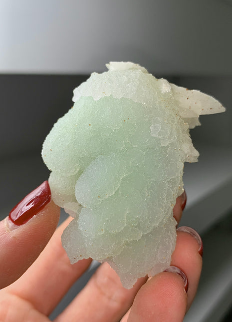New Arrival ! Druzy Green Chalcedony with White Calcite - From Rhodope Mountains, Bulgaria Special Price 💥