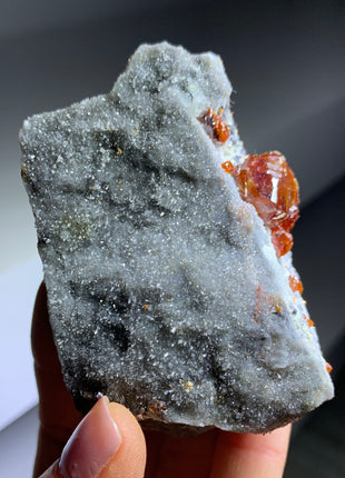 Gemmy Orange Sphalerite with Quartz 🔥
