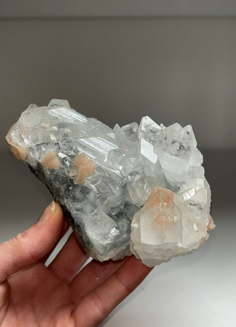 Apophyllite with Pink Stilbite