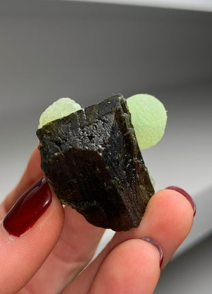 New Arrival ! Green Prehnite with Epidote - From Mali