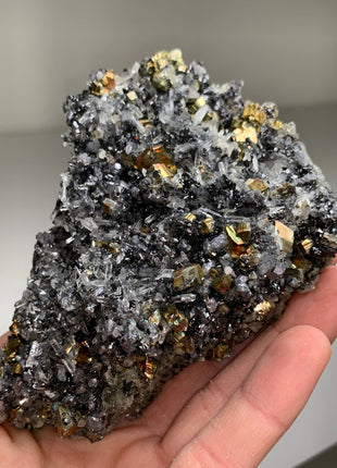 Rainbow Pyrite with Quartz and Sphalerite - Borieva mine, Rhodope Mtns