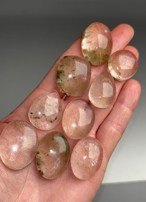 Rare π Rutile Green Chlorite Quartz Lot - From Himachal Pradesh, 9 pieces !
