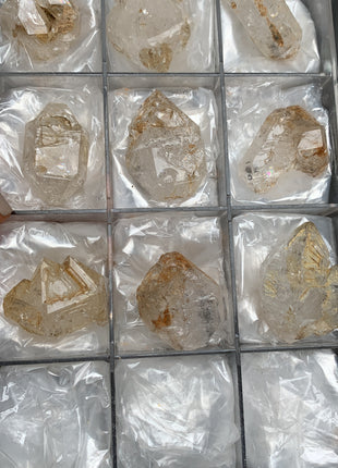 Window Quartz Crystals with Clay Inclusions Lot - 9 Pieces !
