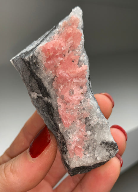 Pink Rhodocrosite with Quartz from Wutong mine