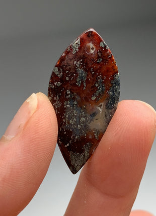 New ! Red Agate with Marcasite Flower