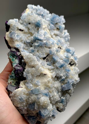 Rare ! Blue Celestine with Fluorite from Okorusu, Namibia *