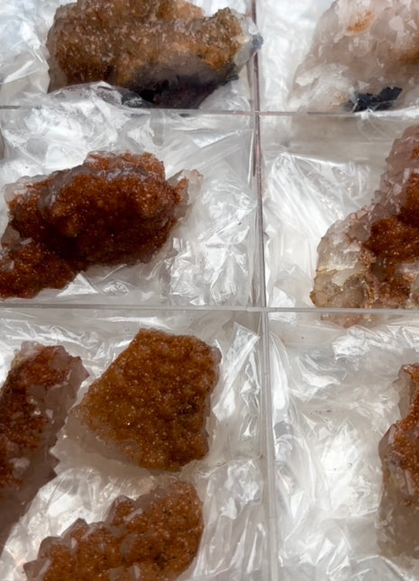 8 Pieces ! Quartz with Orange Red Inesite Lot