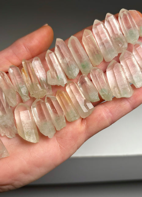 24 Piece Lot ! Quartz with Green Fuchsite Inclusions