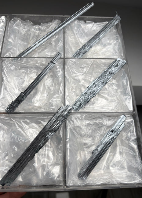 6 Pieces ! Silvery Stibnite Specimens Lot