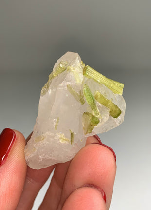 Green Tourmaline with Quartz