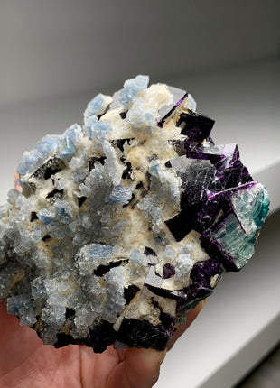 Rare ! Blue Celestine with Fluorite from Okorusu, Namibia *